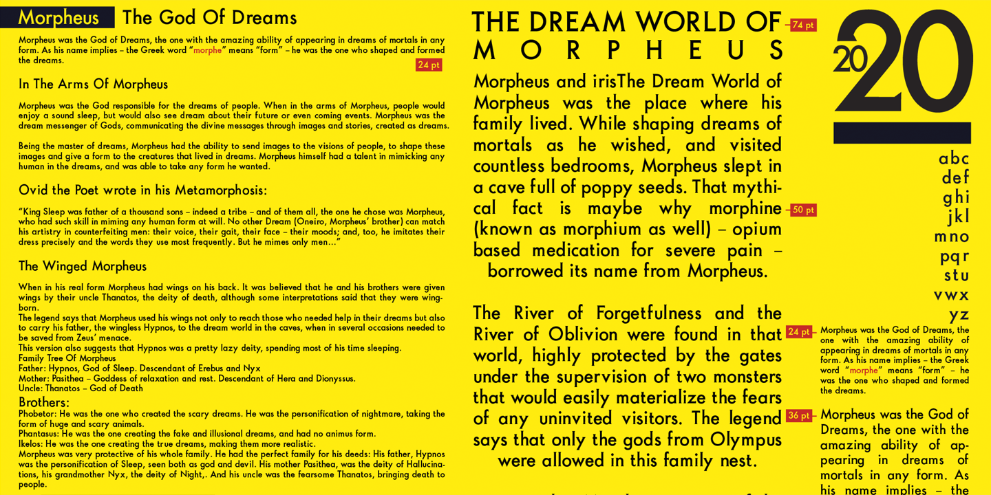 Ejemplo de fuente Morpheus Dream Medium